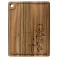 11 1/2" x 8 3/4" Acacia Cutting Board with Drip Ring and Corner Hole