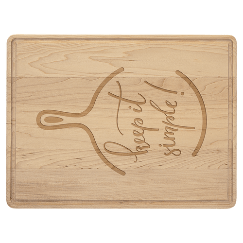 11 1/2" x 8 3/4" Maple Cutting Board with Drip Ring
