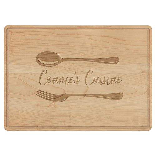 13 3/4" x 9 3/4" Maple Cutting Board with Drip Ring