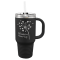 Polar Camel 32 oz. Black Travel Mug with Snap Lid & Straw