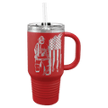 Polar Camel 32 oz. Red Travel Mug with Snap Lid and Straw