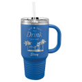 Polar Camel 32 oz. Royal Blue Travel Mug with Snap Lid and Straw