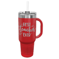 Polar Camel 40 oz. Red Travel Mug with Snap Lid & Straw