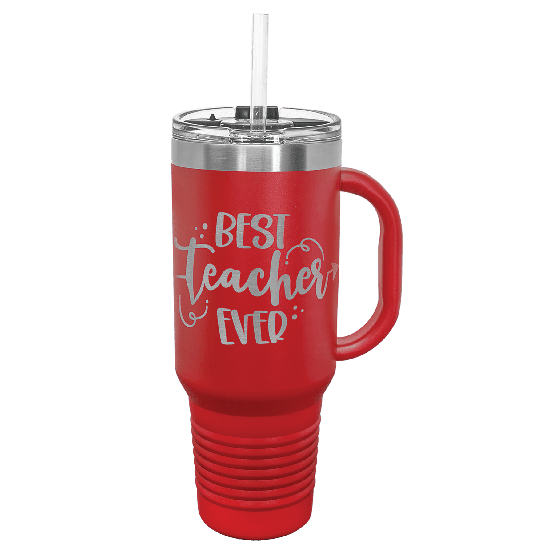 Polar Camel 40 oz. Red Travel Mug with Snap Lid & Straw